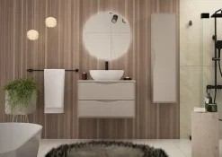 Meuble de salle de bain sous vasque suspendu DELCA cachemire 80 cm