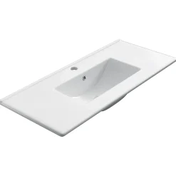 Meuble de salle de bain simple vasque - 3 tiroirs - TIRIS 3C et miroir Led STAM - cambrian (chêne) - 100cm
