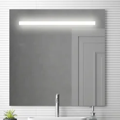 Meuble de salle de bain simple vasque - 3 tiroirs - TIRIS 3C et miroir Led STAM - cambrian (chêne) - 100cm