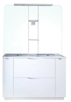 Meuble de salle de bains à poser H.185 x l.120 cm, blanc, Palermo