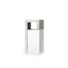 Meuble de salle de bains BURA 1 porte Blanc brillant laqué & gris béton Design moderne