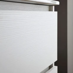 Meuble De Salle De Bains Suspendu 80Cm Blanc Avec Lavabo En Céramique Et Miroir - Bilbao