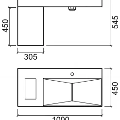 Meuble de salle de bains couleur chêne pour lavabo SANINDUSA Flux (vasque et mitigeur non inclus)
