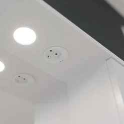 Meuble De Salle De Bains Classique Blanc De 106 Cm Avec Lavabo, Miroir Et Meuble Suspendu.
