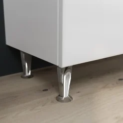 Meuble De Salle De Bains Classique Blanc De 106 Cm Avec Lavabo, Miroir Et Meuble Suspendu.