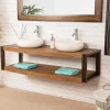 Meuble double suspendu Elégance teck métal 145 cm