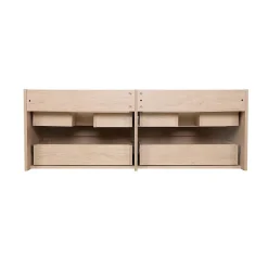 Meuble double vasque 120cm avec plan céramique SORRENTO Décor chêne + miroir