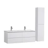 Meuble double vasque 120cm SORRENTO Blanc + colonne