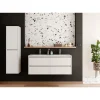 Meuble double vasque JUPITER 3.0 Blanc Brillant 120cm - Sans miroir