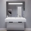 Meuble double vasque PMR EPURE 120 cm avec miroir led Elégance ht105 - Blanc brillant