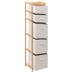 Meuble Etagère en Bambou avec 5 paniers H 144.3 cm