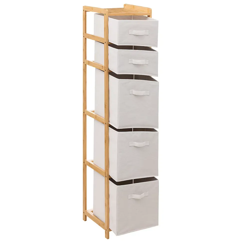 Meuble Etagère en Bambou avec 5 paniers H 144.3 cm