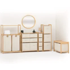 Meuble Etagère en Bambou avec 5 paniers H 144.3 cm