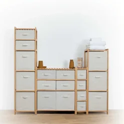 Meuble Etagère en Bambou avec 5 paniers H 144.3 cm