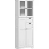 Meuble haut de salle de bain - armoire salle de bain - grande colonne salle de bain - 4 portes, 2 tiroirs - blanc
