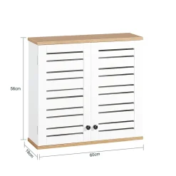 Meuble Haut de Salle de Bain avec 2 Portes Armoire Suspendue, BZR42-W, SoBuy