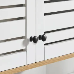 Meuble Haut de Salle de Bain avec 2 Portes Armoire Suspendue, BZR42-W, SoBuy