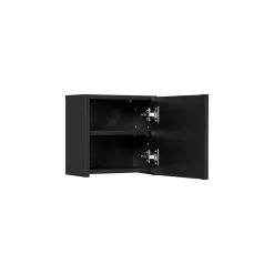 Meuble haut de salle de bain VANO 1 porte Noir mat L30 x P18 x H30 cm Meuble suspendu