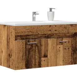 Meuble lavabo de salle de bain vieux bois bois d'ingénierie vidaXL
