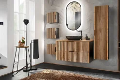 Meuble lave main à suspendre XILO NOIR CHÊNE 40 cm