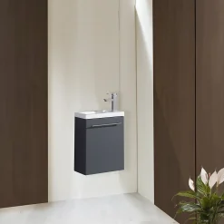 Meuble lave main vasque 40 cm gris laque Aquapixo