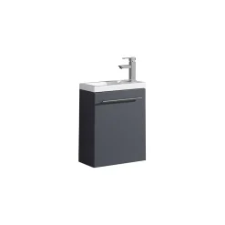 Meuble lave main vasque 40 cm gris laque Aquapixo