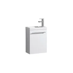 Meuble lave main vasque 40 cm blanc laqué Aquapixo