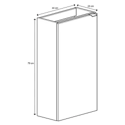 Meuble lave mains à poser GoodHome Imandra gris taupé L.44 x H.79 cm