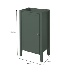 Meuble lave mains à poser vert mat l.44 x H.80,6 x P.30 cm, GoodHome Perma