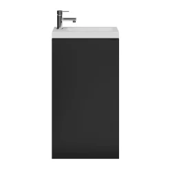 Meuble lave mains à poser noir mat l.44 x H.79 x P.23 cm, GoodHome Imandra