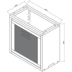 Meuble lave mains à suspendre bois et noir l.44 x H.44 x P.23 cm, Cooke & Lewis Indus