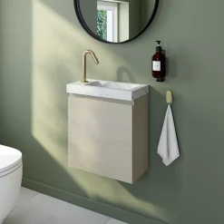Meuble lave mains effet chêne l.45 x H.44 x P.21 cm, Calao