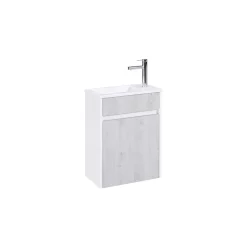 Meuble Lave Mains MINI 40x50x22 cm - Gris et Blanc