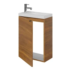 Meuble lave mains suspendu effet noyer l.44 x H.55 x P.23 cm, GoodHome Imandra