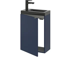 Meuble lave mains suspendu bleu nuit mat l.44 x H.55 x P.23 cm, GoodHome Imandra
