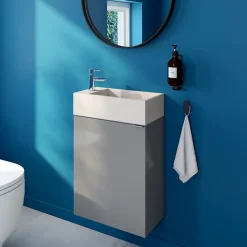 Meuble lave mains suspendu gris l.44 x H.55 x P.23 cm Imandra, GoodHome Imandra
