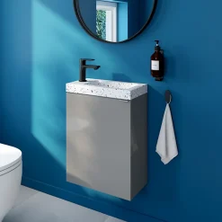 Meuble lave mains suspendu gris l.44 x H.55 x P.23 cm Imandra, GoodHome Imandra