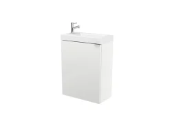 Meuble lave mains suspendu blanc brillant l.44 x H.55 x P.23 cm, GoodHome Imandra