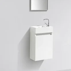 Meuble lave-main salle de bain design SIENA largeur 40 cm blanc laque