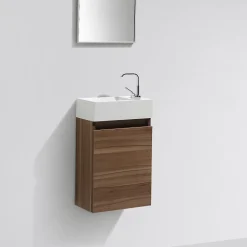 Meuble lave-main salle de bain design SIENA largeur 40 cm noyer