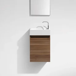 Meuble lave-main salle de bain design SIENA largeur 40 cm noyer