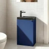 Meuble lave-mains à poser bleu nuit mat l.44 cm Imandra + plan vasque noir céramique Nira, GoodHome