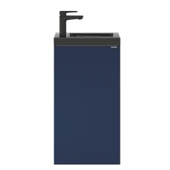Meuble lave-mains à poser bleu nuit mat l.44 cm Imandra + plan vasque noir céramique Nira, GoodHome