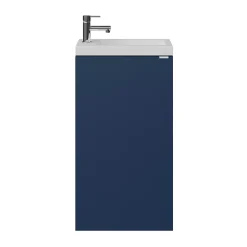 Meuble lave-mains à poser bleu nuit mat l.44 cm Imandra + plan vasque blanc résine Beni, GoodHome