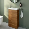 Meuble lave-mains à poser effet noyer l.44 cm Imandra + plan vasque blanc céramique Nira, GoodHome