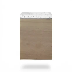 Meuble lave-mains à poser effet chêne l.44 cm Imandra + plan vasque terrazzo, GoodHome