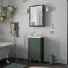 Meuble lave-mains à poser l.60 cm vert + plan vasque lave-mains Lana, GoodHome Perma