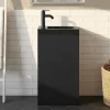Meuble lave-mains à poser noir mat l.44 cm Imandra + plan vasque noir céramique Nira, GoodHome