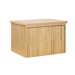Meuble lave-mains à suspendre l.40 x H.26,6 x P.30 cm, effet chêne strié, Homesight Elli