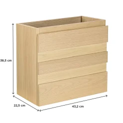 Meuble lave-mains à suspendre l.43,2 x H.38,5 x P.22,5 cm, effet chêne, Homesight Etty